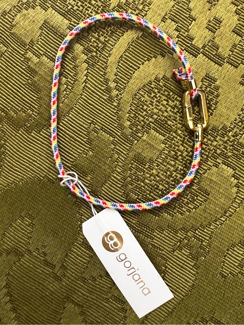 Gorjana Multicolor Woven Cord Bracelet with Gold Clasp